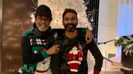 Actor Rajinikanth and Actor and Director Dhanush in a family vacation