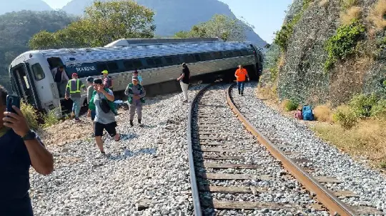 Rescue Workers at a Train Accident Site