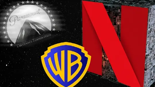Paramount, Warner Bros and Netflix Logo