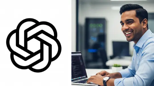 ChatGPT Logo and Happy Smile With One indian